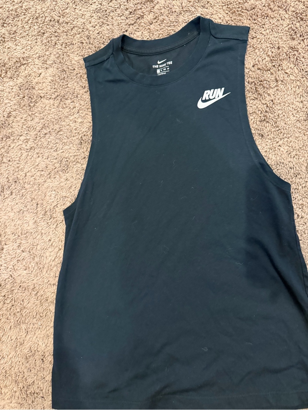 Nike Dri-FIT Run Muscle Tank Top Black Tank Top Size XS